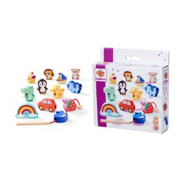 Eichhorn Games - Threading Game with 13 Different Shapes for Threading, Motor Skills Train for Creative Play Lessons, Made of Birch Wood, from 3 Years