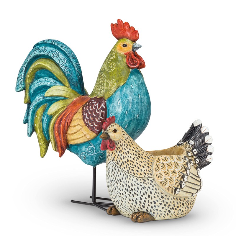 Abbott Collection 27-GALLO-220 Large Tall Colorful Rooster, Multi, 13.5"H