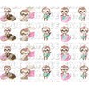 Feeling Slothee Sloth, Donuts, Coffee Sloths Nail Art Decals