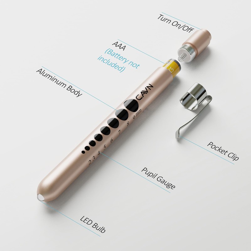 CAVN Pen Light with Pupil Gauge LED Penlight for Nurses
