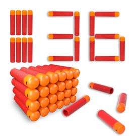 SYNTHORA Foam Darts 36pcs Refill Pack, 3.7" EVA Foam Bullets, Durable Refill Bullets for Mega Blaster (Red)