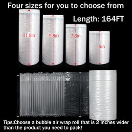 ZHUOKECE Inflatable Bubble Wrap, 7.87inch*164ft Air Pillows For Shipping Air Bubble Wrap Bubble Cushioning Wrap for Packaging Moving (7.87 inch*164ft)