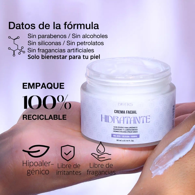 Biotiks Crema Facial Antiedad Con Ácido Hialurónico Y Rosa Mosqueta