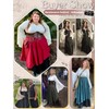 NSPSTT Womens Renaissance Medieval Costume Victorian Dresses Gown Scottish Dress,Darkgreen