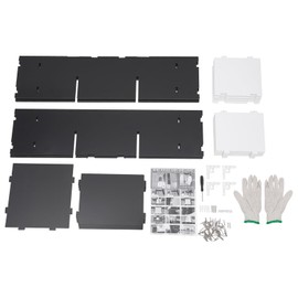 DUTTIETY Wall Mounted Book Shelf 3-Tier Black+White Floating Shelf Bookcase with 9 Compartments Wall Storage Shelves Floating Cube Shelves for Home Office Bedroom Dormitory Living Room