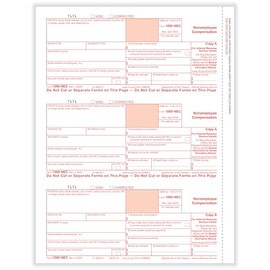 ComplyRight 1099-NEC Federal Copy A Tax Form, 3-Up, Pack of 150 Forms