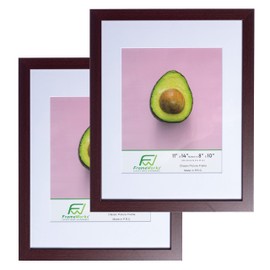 FrameWorks 2-Pack, 11x14 Matted to 8x10 Picture Frame, Mahogany – Classic Wooden Photo Frame with Tempered Glass, Modern Matte Finish for Prints, Posters, Certificates & Wall Decor – Gallery-Ready