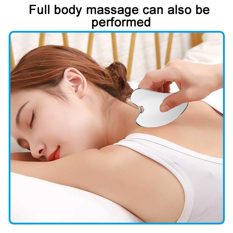AQSQWQ Gua Sha Stone, Gua Sha Stainless Steel Heart Shape