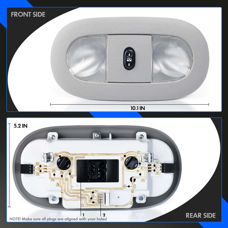 LED Front Overhead Console with Dome Map Light & Sunroof