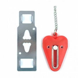 Portable Door Lock Security Device with Latch and Door Stopper Portable Lock Device - Red 2ea