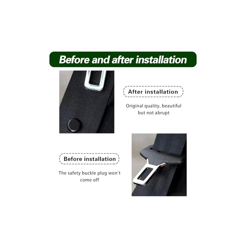 4-Piece Universal Car Seat Belt Stopper Kit - Prevents Slippage