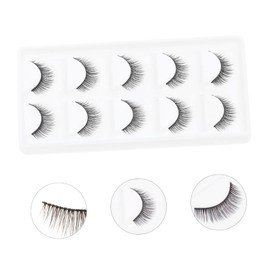 Baluue 10pairs Natural Cross Dense Fiber False Eyelashes for Women and Girls Soft Reusable Fake Lashes for Daily Makeup Effect Easy to Apply and Trim Design