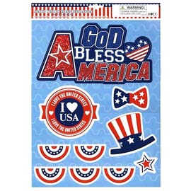 Large USA Flag Patriotic Window Clings
