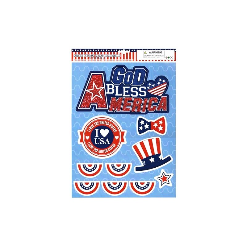 Large USA Flag Patriotic Window Clings
