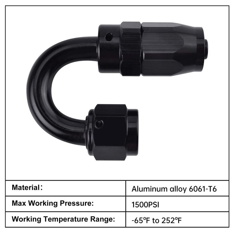 EVIL ENERGY 8AN Hose End Fitting 180 Degree Swivel for