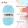 Rebower 6Pcs Sky Blue Acrylic Yarn 790 Yard 4 Ply