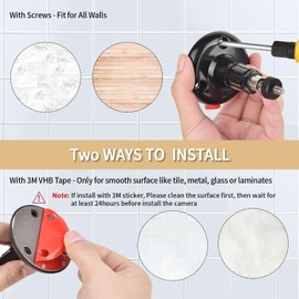 PAIKIUU PAIKIUU 3 Stck Selbstklebende Ring Kamerahalterung, Wandhalterung ohne Bohren Ring Kamera Montagehalterung Stick Up Halterung 360 Grad fr Arlo Ring berwachungskamera Schwarz