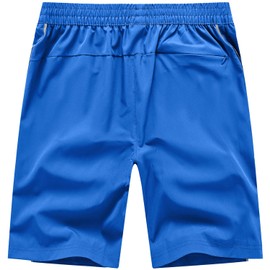 TBMPOY Pantalones cortos de correr para hombre, de secado rápido, para gimnasio, deportes al aire libre, bolsillos, C18-azul real, X-Large