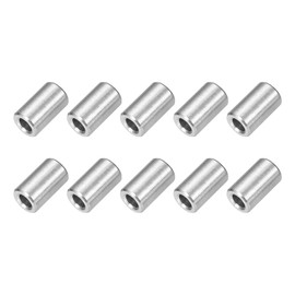 sourcing map 10 Pcs Stainless Steel Spacers, 3mm ID x 6mm OD x 10mmL 304 Stainless Steel Bushing Screw Standoff Unthreaded Round Spacer for 1/8" or M3 Screws Bolts Nuts