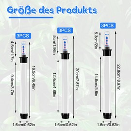 Tulov 9 Stück Wasserstandsanzeiger Pflanzen(16.5cm +20cm+22.8cm),Gießanzeiger Pflanzen,Gießanzeiger Zimmerpflanzen,Hydrokultur Pflanzen Gießanzeiger für Kulturtopf Blumenkästen Topfpflanzen