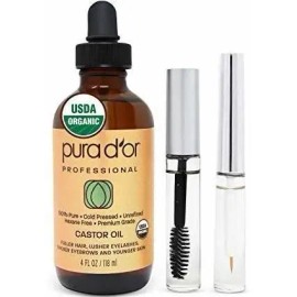 Pura D'o Aceite De Ricino (4 Oz) 100% Puro Usda Orgánico Nat