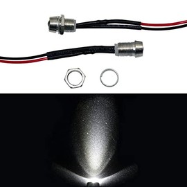 Lumonic 5 x Super Bright Screw LEDs with Resistor for 5 V Applications - High Power LEDs with Connection Cable for DIY Soldering in Colour Cold White 6000 K - Diameter: 5 mm