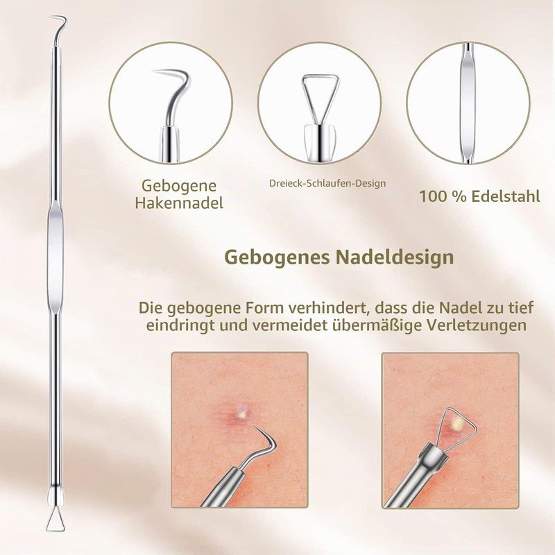 Blackhead Remover Set, High-Quality Stainless Steel Comedone Squeezer, Acne, Whiteheads,