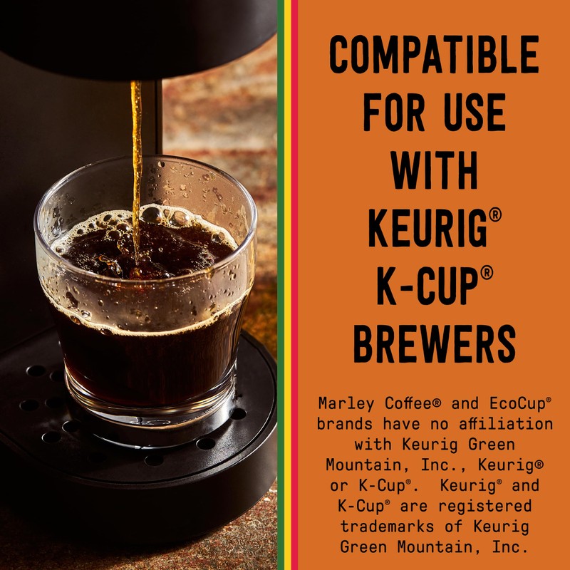 Marley Coffee Buffalo Soldier, Fairtrade Certified, Medium-Dark Roast Coffee, Keurig