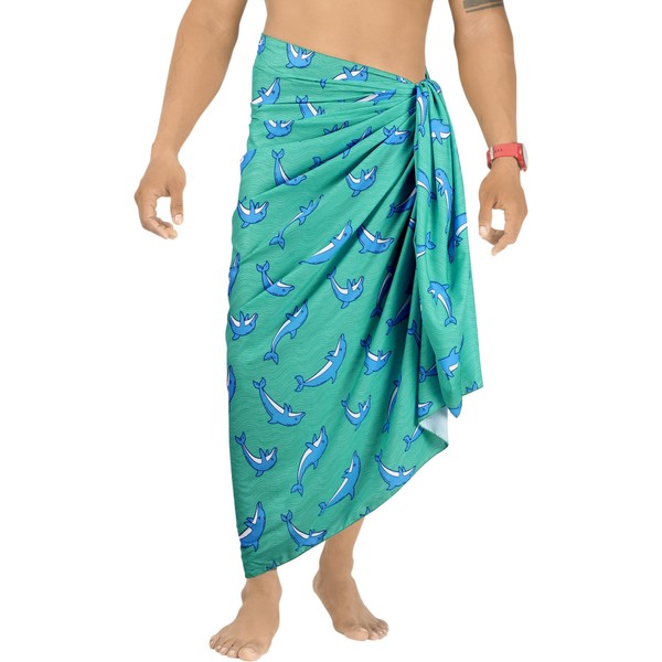 LA LEELA Men's Pareo Standard Surfing Sarong Full Beach Wrap,