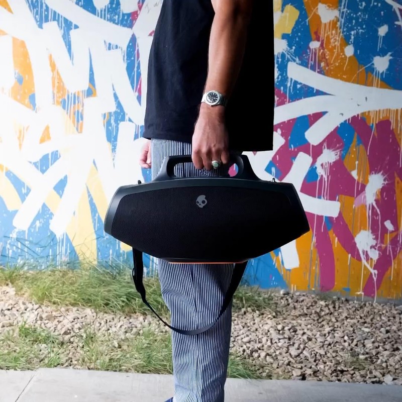 Skullcandy Barrel Bluetooth Boombox Speaker – Water-Resistant Wireless Portable Speaker,