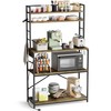 YESHOMY Kitchen Baker’s Rack with Power Outlet, 5-Tier Microwave Stand,