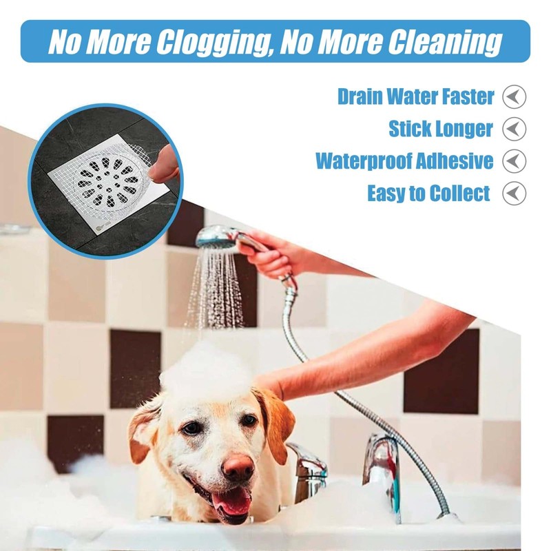 35 Pack Disposable Shower Drain Hair Catcher Mesh Stickers