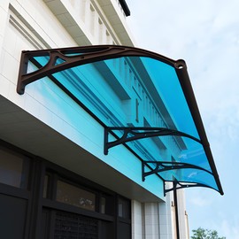 MKORMK Aluminum Bracket Awning Canopy - Black Exterior Window & Door Cover for Sun, Rain, Snow Protection, Easy Installation for Terraces, Bedrooms & Entryways