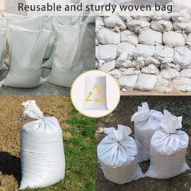 LINSOCLE Pack of 15 Woven Bags, Polypropylene Fabric Bags, 60 x 105 cm, Great Stable Rubble Bags, Grain Bag, Transport Bags, Sandbag, Storage Bag, 50 kg Load Capacity
