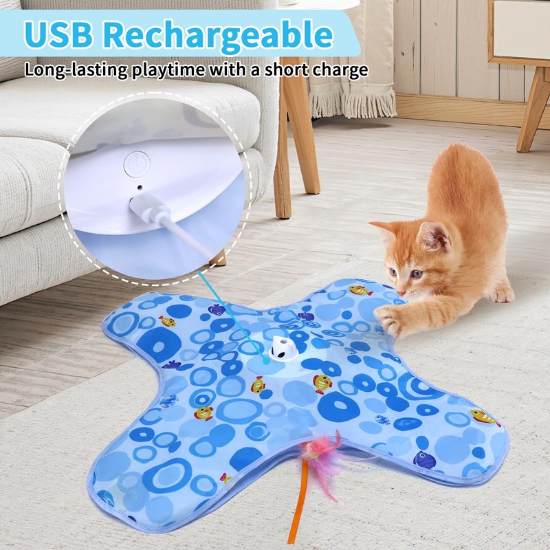 DFQ Interactive Cat Toys Chargeable, 2 in 1 Automatic Hide