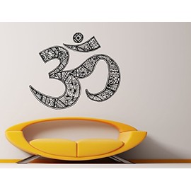 Om Symbol Wall Decal Vinyl Sticker Buddha Sacred Indian Design Art Wall Removable Home Decor (8som)