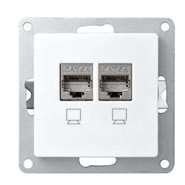 McPower Flair Network Socket | CAT6A, Flush-Mounted, Fully Shielded, 10 Gbps, IP20, 500 MHz, Ideal for Modern Network Installations, White