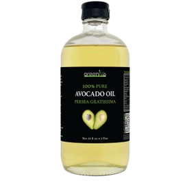GreenIVe Avocado Oil Naturally Grown 100% Pure Natural without Additives, Clean, Cold Pressed, Non-GMO, Vegan: For Cooking, Frying, Baking and for Sauces, Dressings, Marinades, Salads (16 Fl Oz (GLASS), Avocado)