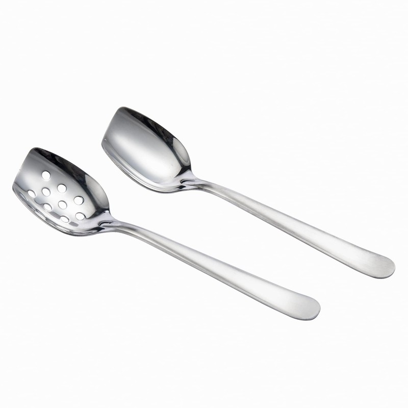 IMEEA Flat Edge Spoon 18/8 Stainless Steel Flat Bottom Serving