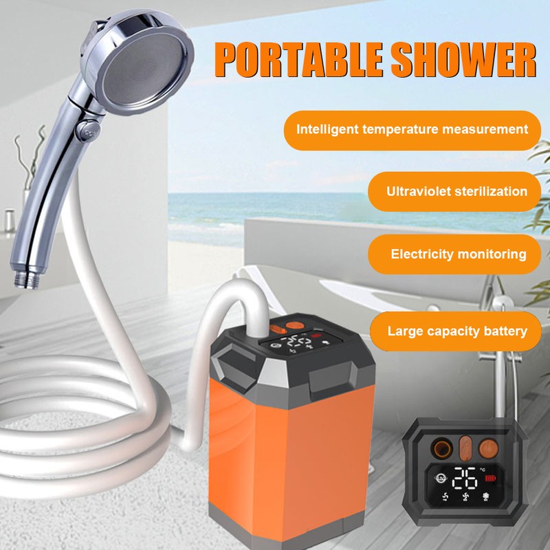 Portable Cordless Camping Shower Outdoor Electric Shower Pump Rechargeable Shower