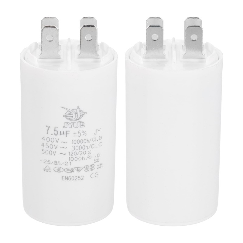 PATIKIL CBB60 7.5uF Run Capacitor,2 Pcs AC450V 4 Pin Double