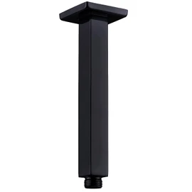 Matte Black Shower Arm with Flange Ceiling Mounted 8 Inch Square Extension Pipe for Overhead Rainfall Shower Head, Stainless Steel