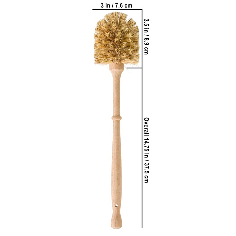 Redecker Union Fiber Toilet Brush with Untreated Beechwood Handle, Made
