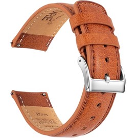 SEUER Watch Band, 0.9 inch (24 mm), 0.9 inch (22 mm), 0.8 inch (20 mm), 0.7 inch (19 mm), Quick Release Strap, Leather, Leather Replacement Band, Genuine Leather, Soft and Skin-friendly Watch Strap