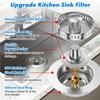 MOWETOO Drain Strainer Kitchen Sink and Sink Plug, 3-in-1 Pop-Up
