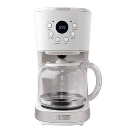 HADEN Coffee Machine, 12 Cup Programmable Drip Coffee Maker, Ivory & Chrome