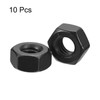 sourcing map 1/4-20 Hex Nuts, Carbon Steel Grade 8.8 Black