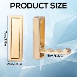 BOXOB 2 Pcs Foldable Gold Wall Hooks, Heavy Duty Brushed Gold Wall Mount Folding Coat Hooks for Hanging Robe Coat Towels Clothes Backpacks Hats Keys(Rectangle)