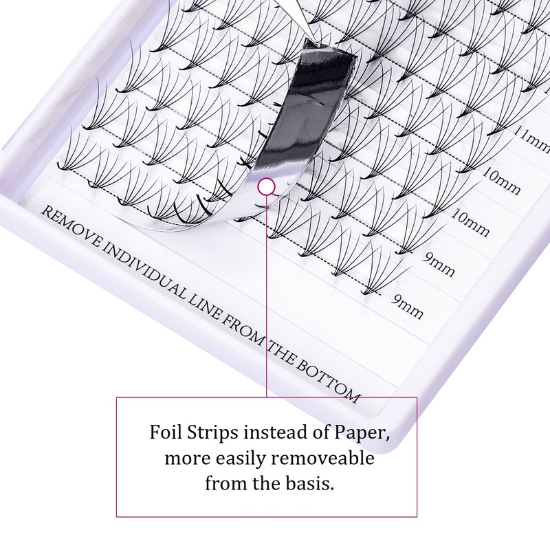 Volume Eyelashes, C Curl, 0.07 mm, 8–14 mm, 5D Lash