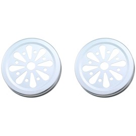 TAODAN 8pcs Mason Can Jar Lids Regular Mouth Jar with Flower Canning Lids Rustproof Daisy Cut with Straw Hole for Mason, Ball, Canning Jar